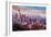 Seattle Skyline with Space Needle and Mt Rainier-Martina Bleichner-Framed Premium Giclee Print