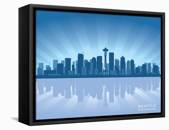 Seattle Skyline-Yurkaimmortal-Framed Stretched Canvas