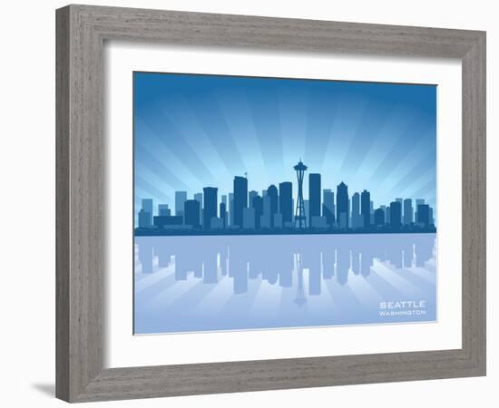 Seattle Skyline-Yurkaimmortal-Framed Art Print