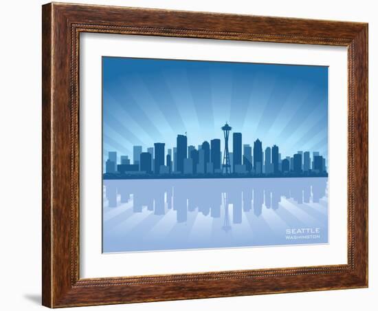 Seattle Skyline-Yurkaimmortal-Framed Art Print