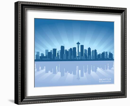 Seattle Skyline-Yurkaimmortal-Framed Art Print