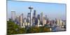 Seattle Skylines with Mt Rainier in Background, King County, Washington State, USA-null-Mounted Photographic Print