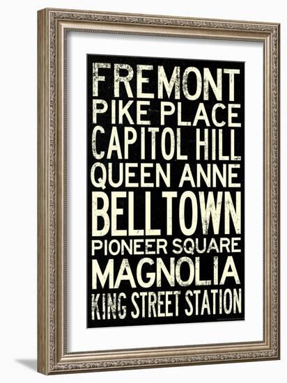 Seattle Transit Style Vintage Retro Metro Travel-null-Framed Art Print