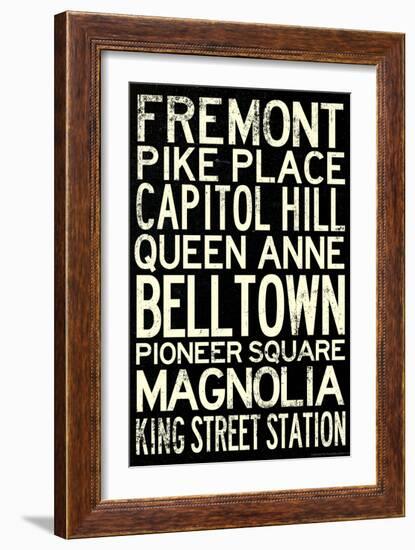 Seattle Transit Style Vintage Retro Metro Travel-null-Framed Art Print