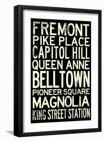 Seattle Transit Style Vintage Retro Metro Travel-null-Framed Art Print