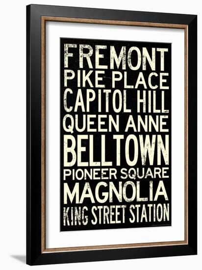 Seattle Transit Style Vintage Retro Metro Travel-null-Framed Art Print