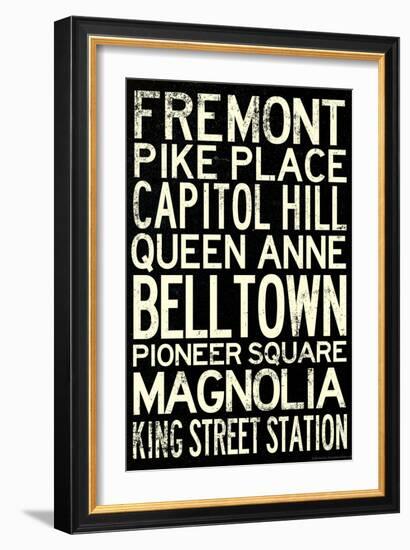 Seattle Transit Style Vintage Retro Metro Travel-null-Framed Art Print