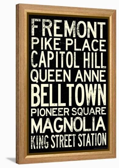 Seattle Transit Style Vintage Retro Metro Travel-null-Framed Stretched Canvas