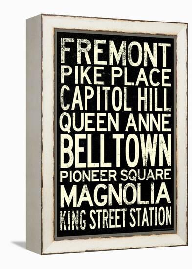 Seattle Transit Style Vintage Retro Metro Travel-null-Framed Stretched Canvas