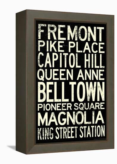 Seattle Transit Style Vintage Retro Metro Travel-null-Framed Stretched Canvas