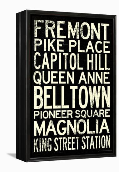 Seattle Transit Style Vintage Retro Metro Travel-null-Framed Stretched Canvas