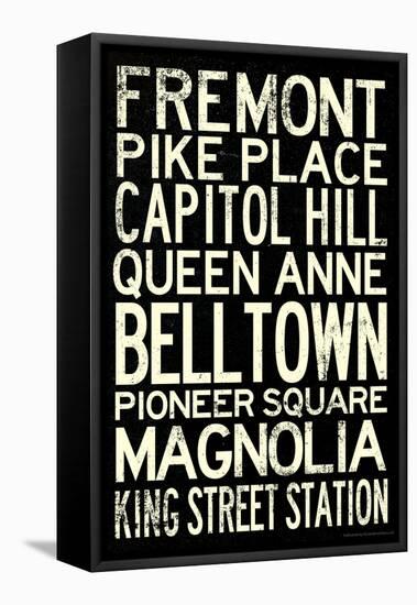 Seattle Transit Style Vintage Retro Metro Travel-null-Framed Stretched Canvas
