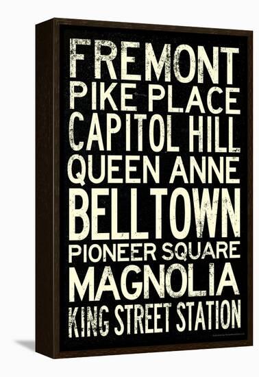 Seattle Transit Style Vintage Retro Metro Travel-null-Framed Stretched Canvas