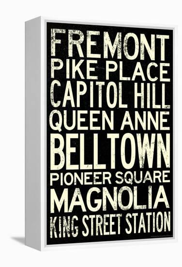 Seattle Transit Style Vintage Retro Metro Travel-null-Framed Stretched Canvas