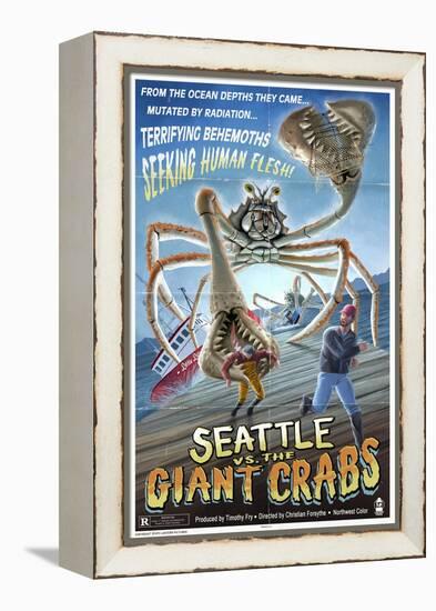 Seattle vs. The Giant Crabs-Lantern Press-Framed Stretched Canvas