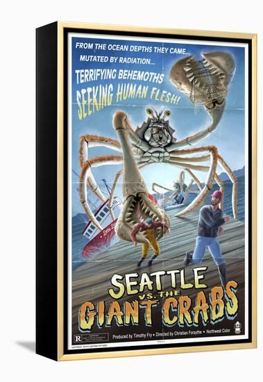 Seattle vs. The Giant Crabs-Lantern Press-Framed Stretched Canvas