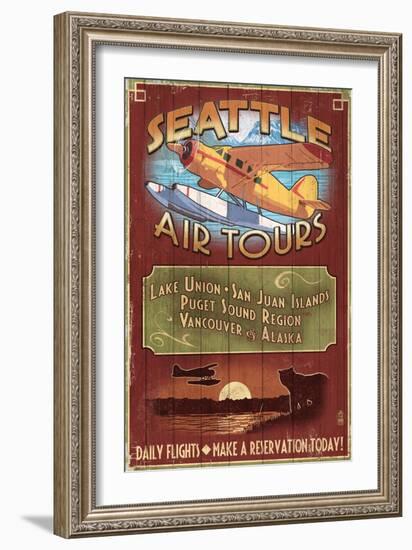 Seattle, Washington - Air Tours-Lantern Press-Framed Art Print