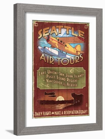 Seattle, Washington - Air Tours-Lantern Press-Framed Art Print