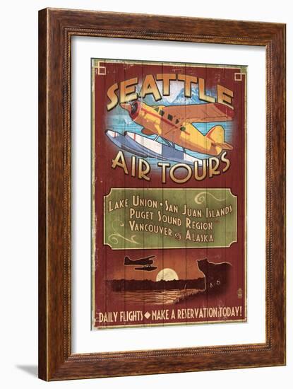 Seattle, Washington - Air Tours-Lantern Press-Framed Art Print