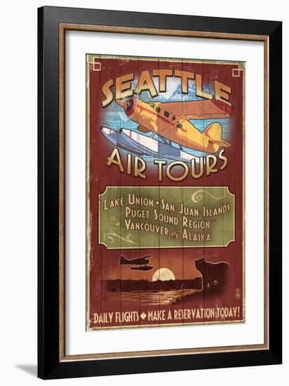 Seattle, Washington - Air Tours-Lantern Press-Framed Art Print