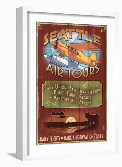 Seattle, Washington - Air Tours-Lantern Press-Framed Art Print