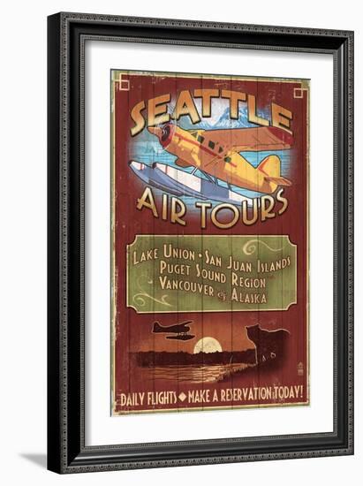 Seattle, Washington - Air Tours-Lantern Press-Framed Art Print