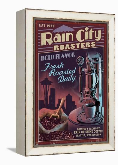 Seattle, Washington - Coffee Roasters-Lantern Press-Framed Stretched Canvas