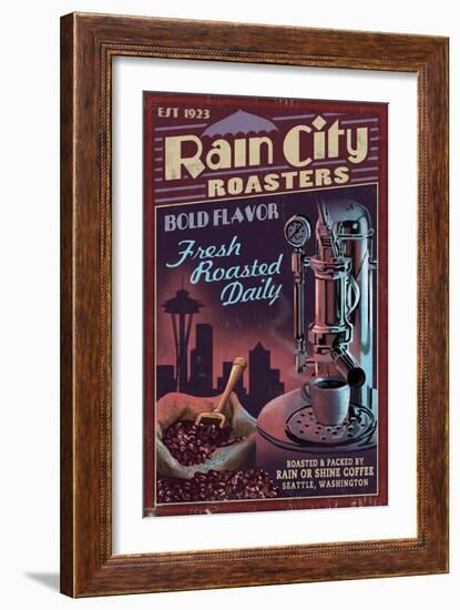 Seattle, Washington - Coffee Roasters-Lantern Press-Framed Art Print