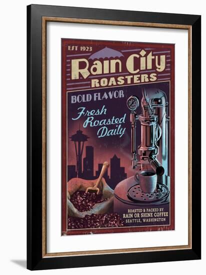 Seattle, Washington - Coffee Roasters-Lantern Press-Framed Art Print