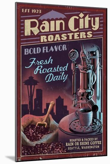 Seattle, Washington - Coffee Roasters-Lantern Press-Mounted Art Print