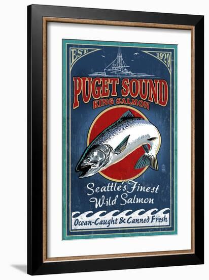 Seattle, Washington - King Salmon-Lantern Press-Framed Art Print