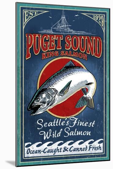 Seattle, Washington - King Salmon-Lantern Press-Mounted Art Print