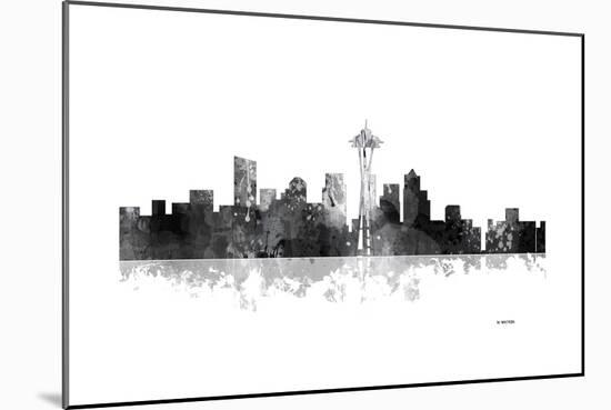 Seattle Washington Skyline BG 1-Marlene Watson-Mounted Giclee Print