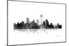 Seattle Washington Skyline BG 1-Marlene Watson-Mounted Giclee Print