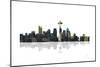 Seattle Washington Skyline BW 1-Marlene Watson-Mounted Giclee Print