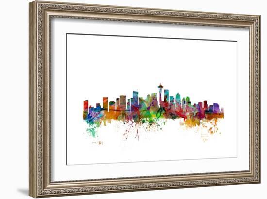 Seattle Washington Skyline-Michael Tompsett-Framed Art Print