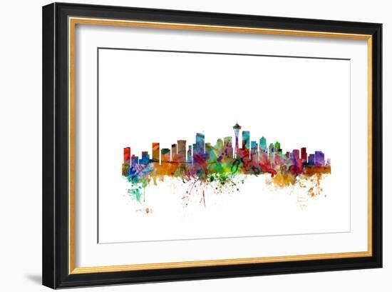 Seattle Washington Skyline-Michael Tompsett-Framed Art Print