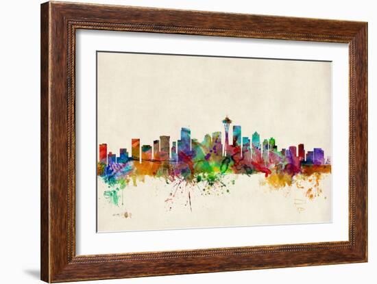 Seattle Washington Skyline-Michael Tompsett-Framed Art Print