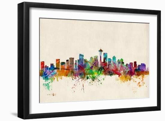 Seattle Washington Skyline-Michael Tompsett-Framed Art Print