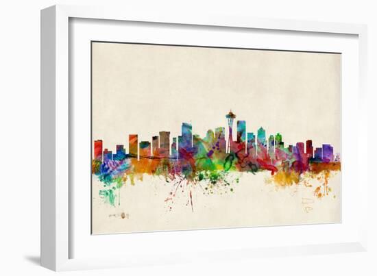 Seattle Washington Skyline-Michael Tompsett-Framed Art Print