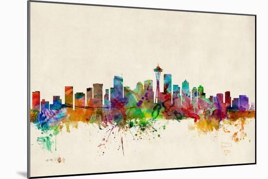 Seattle Washington Skyline-Michael Tompsett-Mounted Art Print