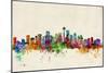 Seattle Washington Skyline-Michael Tompsett-Mounted Art Print