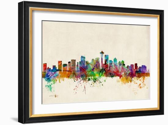 Seattle Washington Skyline-Michael Tompsett-Framed Art Print