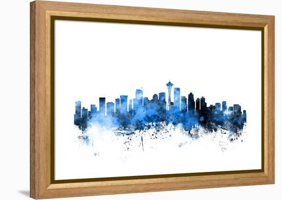 Seattle Washington Skyline-Michael Tompsett-Framed Stretched Canvas