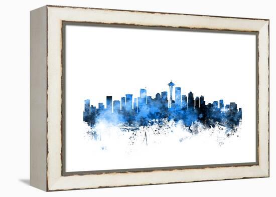 Seattle Washington Skyline-Michael Tompsett-Framed Stretched Canvas