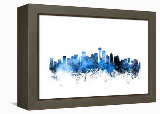 Seattle Washington Skyline-Michael Tompsett-Framed Stretched Canvas