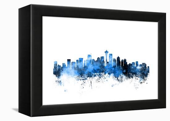 Seattle Washington Skyline-Michael Tompsett-Framed Stretched Canvas