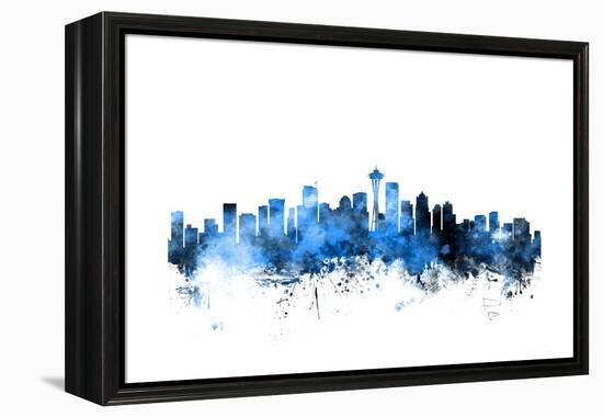 Seattle Washington Skyline-Michael Tompsett-Framed Stretched Canvas