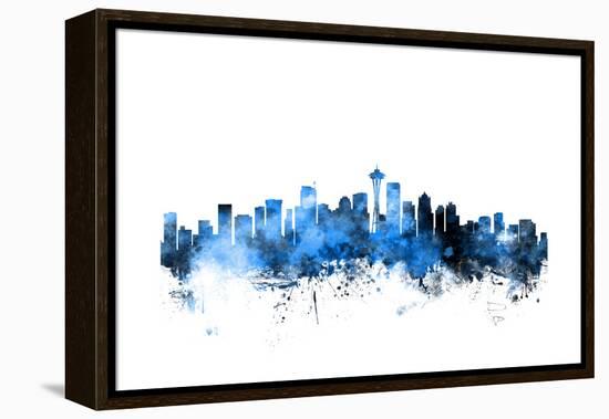 Seattle Washington Skyline-Michael Tompsett-Framed Stretched Canvas