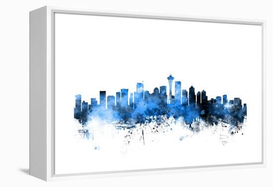 Seattle Washington Skyline-Michael Tompsett-Framed Stretched Canvas